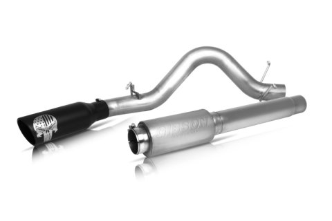 Gibson 09-10 Ford F-150 XL 4.6L 4in Patriot Skull Series Cat-Back Single Exhaust - Stainless thumbnail 3
