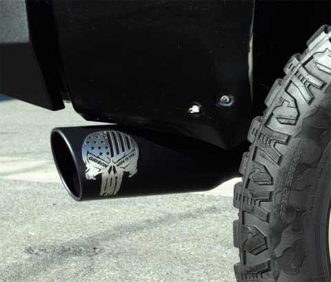 Gibson 08-10 Nissan Titan SE 5.6L 4in Patriot Skull Series Cat-Back Single Exhaust - Stainless thumbnail 1