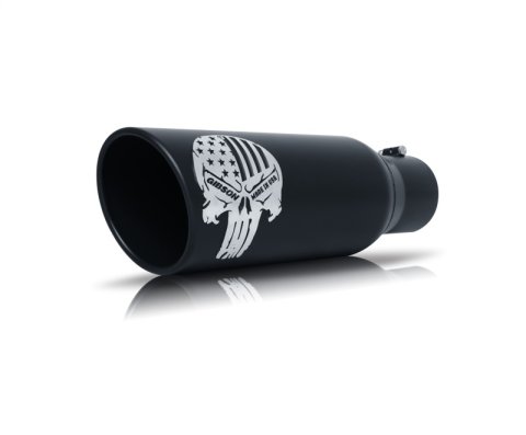 Gibson Patriot Skull Rolled Edge Angle-Cut Tip - 6in OD/4in Inlet/18in Length- Black Ceramic thumbnail 1