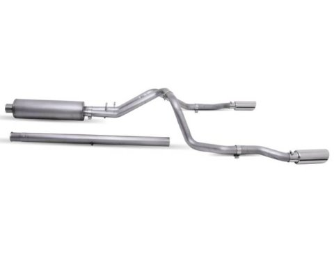 Gibson 20-22 Silverado/GMC Sierra 2500 HD 6.6L Crew Cab (Long Bed) Cat-Back Dual Split Exhaust thumbnail 2