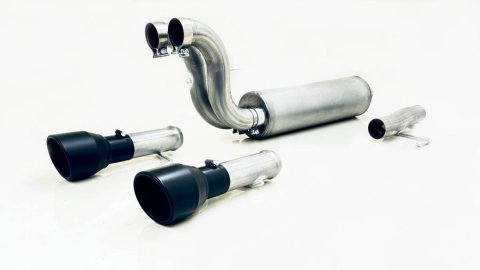Gibson 2024 Ford F150 5.0L Black Elite Stainless Steel Split Rear Exhaust thumbnail 4