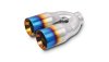 Vibrant 2.5in ID Dual 3.5in OD Round SS Tips (Double Wall, Straight Cut) with Burnt Blue Finish thumbnail 6