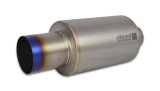 Vibrant Titanium Muffler w/Straight Cut Burnt Tip 3.5in Inlet / 3.5in Outlet thumbnail 3