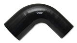 Vibrant 3in ID x 3.5in ID x 4in Long Gloss Black Silicone 90 Degree Transition Elbow thumbnail 3