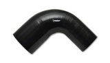 Vibrant 3in ID x 3.5in ID x 4in Long Gloss Black Silicone 90 Degree Transition Elbow thumbnail 4