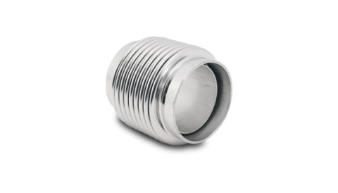 Vibrant SS Bellow Assembly w/ Liner 1.875in Inlet/Outlet ID x 2.75in OAL Electro Polished