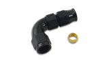 Vibrant 3/8In Tube to -6AN Female 90 Degree Union Adapter Fitting w/ Olive Inserts thumbnail 1