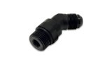 Vibrant -6AN Male Flare to Male -6AN ORB Swivel 45 Degree Adapter Fitting - Anodized Black thumbnail 3