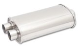 Vibrant StreetPower Oval Muffler 5in x 9in x 15in - 3in inlet/Dual Outlet (Center In - Dual Out) thumbnail 3