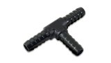 Vibrant 3/8in Barbed Tee Adapter - Black Anodized thumbnail 3