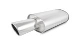 Vibrant StreetPower Turbo Oval Muffler with 4in Round Tip Angle Cut Rolled Edge - 3in inlet I.D. thumbnail 7
