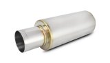 Vibrant TPV Turbo Round Muffler (23in Long) with 4in Round Tip Straight Cut - 3in inlet I.D. thumbnail 7