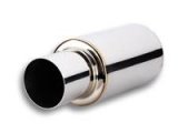 Vibrant TPV Turbo Round Muffler (17in Long) with 4in Round Tip Straight Cut - 3in inlet I.D. thumbnail 1