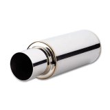Vibrant TPV Turbo Round Muffler (17in Long) with 4in Round Tip Straight Cut - 3in inlet I.D. thumbnail 7