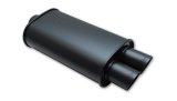 Vibrant StreetPower FLAT BLACK Oval Muffler with Dual 3in Outlets - 2.5in inlet I.D. thumbnail 1