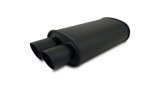 Vibrant StreetPower FLAT BLACK Oval Muffler with Dual 3in Outlet - 3in inlet I.D. thumbnail 3