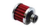 Vibrant Crankcase Breather Filter w/Chrome Cap 2 1/8in 55mm Cone ODx2 5/8in 68mm Tallx5/8in 15mm ID thumbnail 1