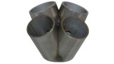 Vibrant 4 into 1 SS Turbo Mani Collector for T3 T3/T4 in Flange 48mm Pipe OD 3in tall 72mmx48mm out thumbnail 2