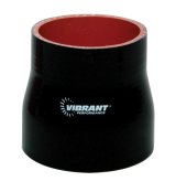 Vibrant 4 Ply Reinforced Silicone Transition Connector - 2.25in I.D. x 2.5in I.D. x 3in long (BLACK) thumbnail 5