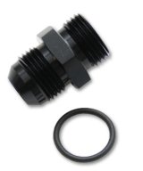 Vibrant -3AN Male Flare to -4 ORB Male Straight Adapter w/O-Ring - Anodized Black thumbnail 3