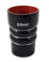 Vibrant Silicone Coupling 4 Ply Aramid CAC Transition Hose 3.25in x 3in Inlet/Outlet - Black thumbnail 3