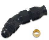 Vibrant 45 Degree 3/8in Tube to Male -6AN Flare Adapter w/ Olive Inserts thumbnail 3