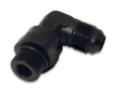 Vibrant -8AN Male Flare to Male -6AN ORB Swivel 90 Degree Adapter Fitting - Anodized Black thumbnail 3