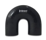 Vibrant 4 Ply Reinforced Silicone Elbow Connector - 3in ID x 4.25in Leg 180 Deg Elbow (BLACK) thumbnail 3