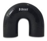 Vibrant 4 Ply Reinforced Silicone Elbow Connector - 1.75in ID x 5.50in Leg 180 Deg Elbow (BLACK) thumbnail 3
