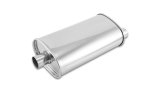 Vibrant StreetPower Oval Muffler - 2in Inlet/Dual Outlet (Center In - Offset Out) thumbnail 1