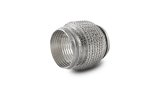 Vibrant SS Flex Coupling with Interlock Liner and Mesh Braid 3in inlet/outlet x 4in long thumbnail 2