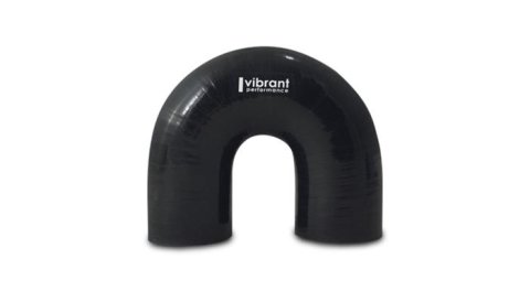 Vibrant 4 Ply Reinforced Silicone Elbow Connector - 1.25in ID x 5.50in Leg 180 Deg Elbow (Black)