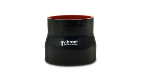 Vibrant Silicone Reducer Coupler 3.125in ID x 2.75in ID x 3.00in Long - Black