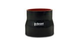 Vibrant 3.5in I.D. x 4.250in I.D. x 4.5in Long 4 Ply Gloss Black Silicone Transition Hose thumbnail 3