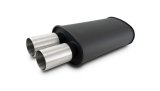 Vibrant Streetpower Flat Blk Muffler 9x5x15in Body 2.5in Inlet ID 3in Tip OD w/Dual Straight Tips thumbnail 2