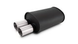 Vibrant Streetpower Flat Blk Muffler 9.5x6.75x15in Body 2.5in In ID 3in Tip OD w/Dual Straight Tips thumbnail 2