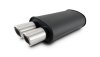 Vibrant Streetpower Flat Blk Muffler 9x5x15in Body 2.5in Inlet ID 3in Tip OD w/Dual Angle Tips thumbnail 3