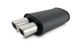 Vibrant Streetpower Flat Blk Muffler 9x5x15in Body 2.5in Inlet ID 3in Tip OD w/Dual Angle Tips thumbnail 4