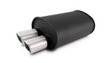 Vibrant Streetpower Flat Blk Muffler 9.5x6.75x15in Body 2.5in Inlet ID 3in Tip OD w/Dual Angle Tips thumbnail 1