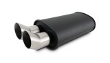 Vibrant Streetpower Flat Blk Muffler 9x5x15in Body 2.5in Inlet ID 3in Tip OD w/Dual DTM Tips thumbnail 2