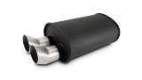 Vibrant Streetpower Flat Blk Muffler 9.5x6.75x15in Body Inlet ID 3in Tip OD 3in w/Dual DTM Tips thumbnail 4
