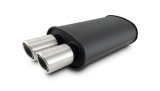 Vibrant STREETPOWER Blk Oval Muffler w/Dual Center Tip 3in Inlet ID 3in Tip OD 9in x 5in x 15in thumbnail 2