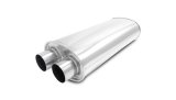 Vibrant Streetpower Oval Muffler 2.50in Dual Inlet/Outlet 18in Body Length thumbnail 1