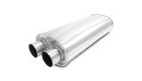 Vibrant Streetpower Oval Muffler 2.50in Dual Inlet/Outlet 18in Body Length thumbnail 2