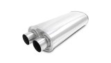 Vibrant Streetpower Oval Muffler 2.50in Dual Inlet/Outlet 18in Body Length thumbnail 4