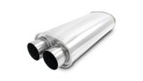 Vibrant Streetpower Oval Muffler 3.0in Dual Inlet/Outlet 18in Body Length thumbnail 1