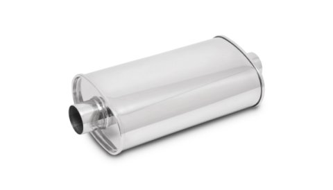 Vibrant 2in In/Out Center/Center Stainless Steel StreetPower Oval Muffler thumbnail 2
