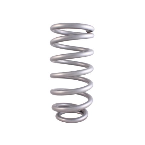 QA1 3-1/2in ID Tapered High Travel Spring - 10in Length x 450lbs/in - Silver Powder Coated thumbnail 2