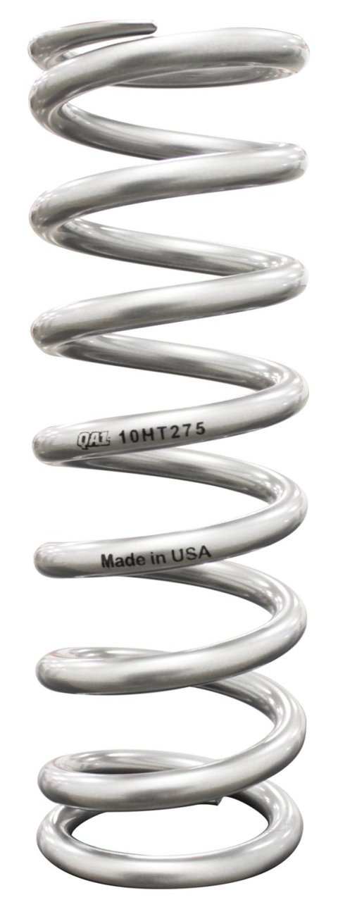QA1 3-1/2in ID Tapered High Travel Spring - 10in Length x 450lbs/in - Silver Powder Coated thumbnail 3