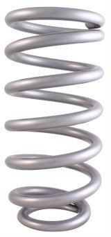QA1 3-1/2in ID Tapered High Travel Spring - 10in Length x 600lbs/in - Silver Powder Coated thumbnail 2